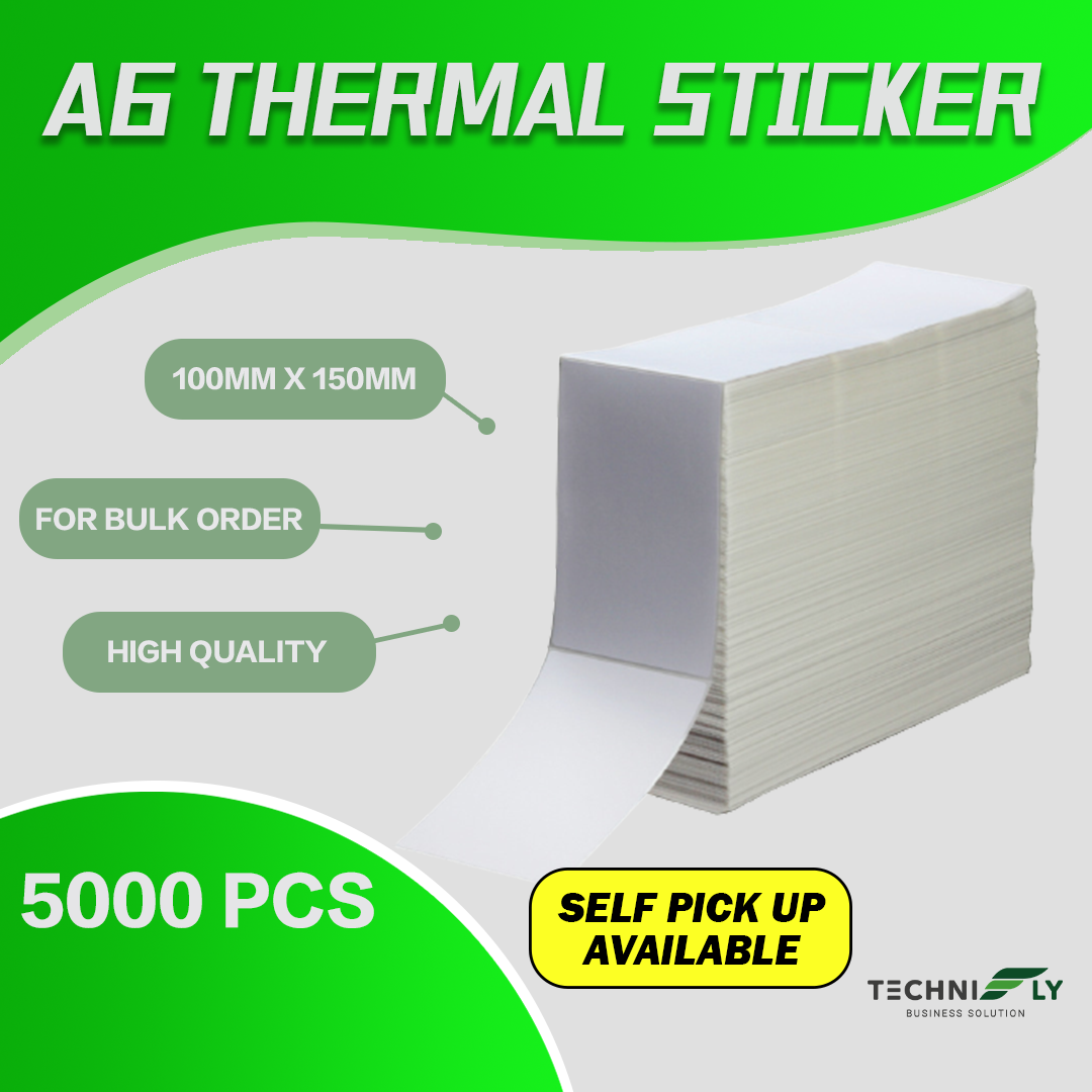 Thermal Sticker A6 5000PCS Stack Fanfold 100*150mm