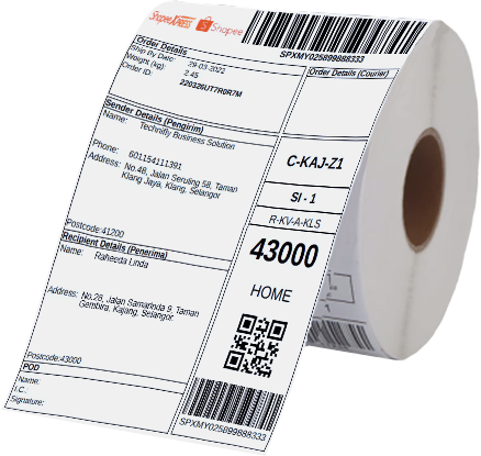 Thermal Sticker A6 350PSC ROLL/STACK 100*150mm